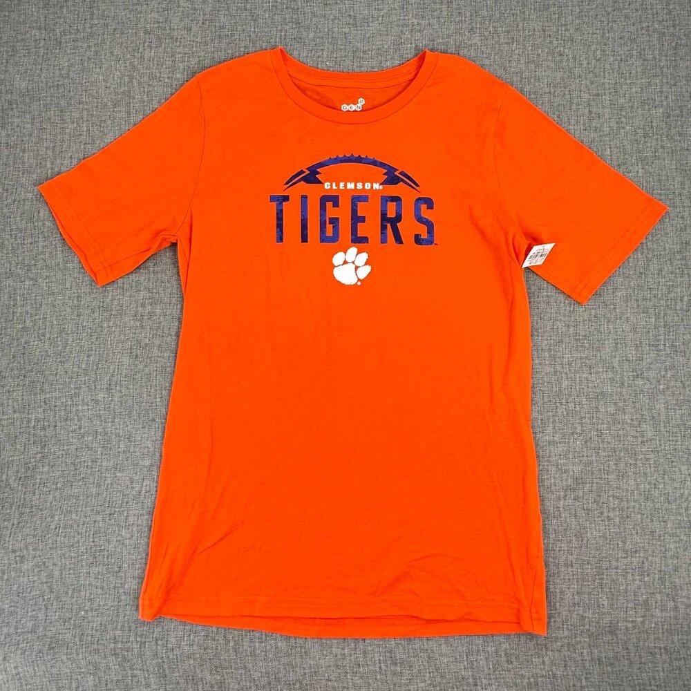 NEW Club Room Clemson Tigers Shirt Orange Youth XL Cotton Short Sleeve Pawl Logo